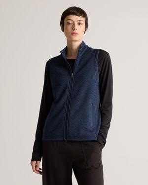 Quince Sweater-Knit Fleece Full-Zip Vest, Recycled Polyester - Blue