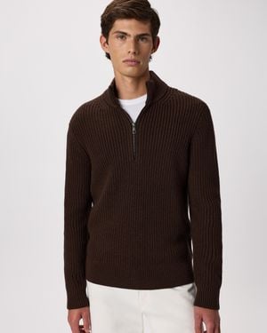Quince Australian Merino Wool Half Zip Sweater - Black