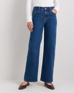 Quince Bella Stretch Relaxed Straight Jeans, Organic Cotton - Blue