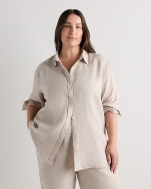 Quince 100% European Linen Long Sleeve Shirt - Natural