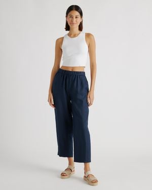 Quince 100% European Linen Pants - Blue