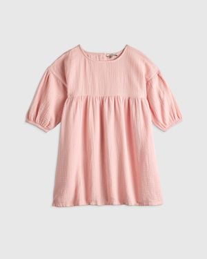 Quince Gauze Dress, Organic Cotton - Pink