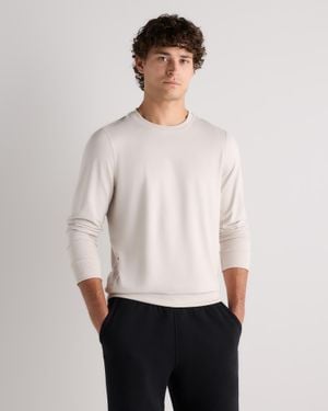Quince Flowknit Performance Crew Sweatshirt, Recycled Polyester - White