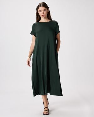 Quince Washable Stretch Silk Voluminous Maxi Dress - Green