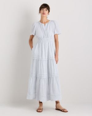 Quince 100% European Linen Tiered Maxi Dress - White