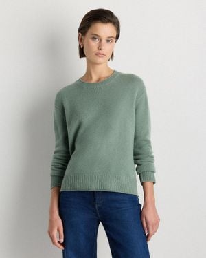 Quince Mongolian Cashmere Boxy Crewneck Sweater - Green