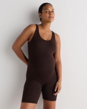 Quince Smooth Stretch Maternity Romper, Polyester - Black