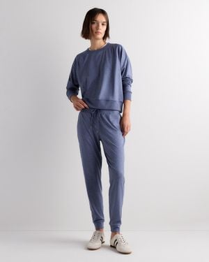 Quince Flowknit Pullover Crew, Recycled Polyester Spandex - Blue