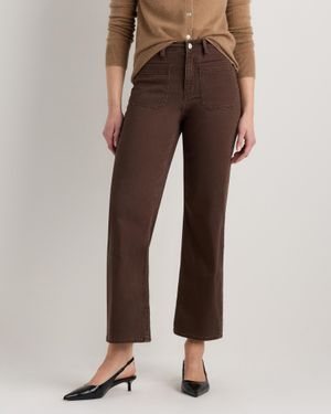 Quince Bella Stretch Patch Pocket Wide Leg Jeans, Organic Cotton - Brown