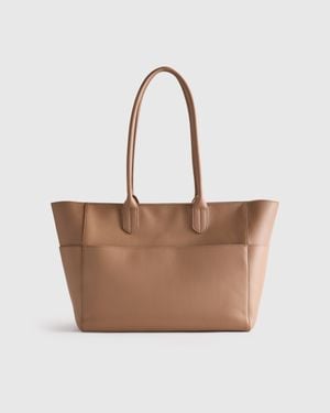 Quince Italian Leather Shopper Tote - White