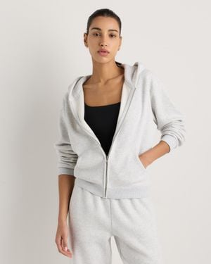 Quince Everyday Fleece Full-Zip Hoodie, Organic Cotton - White