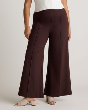 Quince Ultra-Stretch Ponte Super Wide Leg Pants, Rayon - Red