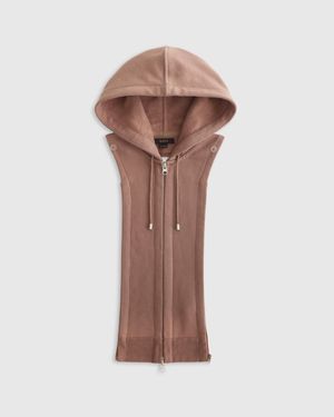 Quince Organic Heavyweight Fleece Hoodie Blazer Insert, Organic Cotton - Blue