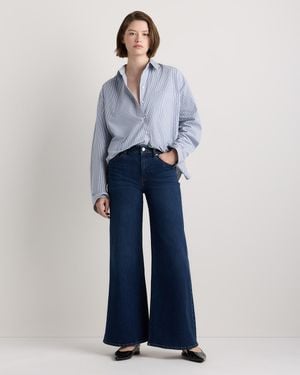 Quince Bella Stretch Palazzo Jeans, Organic Cotton - Blue