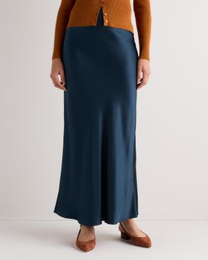 Quince Maxi Skirt, Silk - Blue
