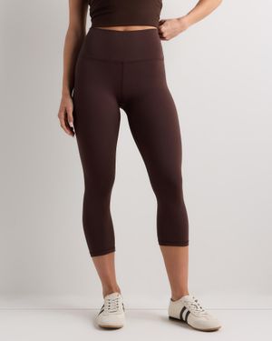 Quince Ultra-Form High-Rise Capri, Nylon/Spandex - Brown
