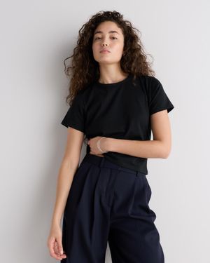 Quince 100% Pima Cotton Luxe Touch Slim Fit Tee - Black