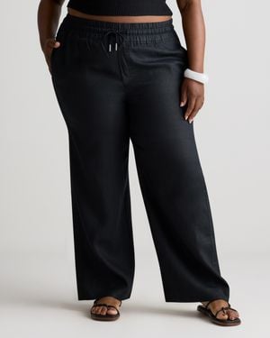 Quince 100% European Linen Wide Leg Pants - Black