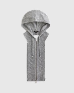 Quince 100% Mongolian Cashmere Hoodie Blazer Insert - Blue