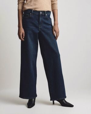 Quince Luna Stretch Wide Leg Jeans, Organic Cotton - Blue
