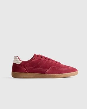 Quince Italian Suede Gum Sole Sneaker, Suede Leather - Red