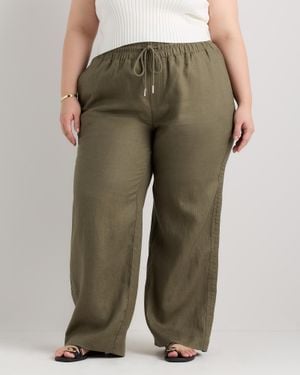 Quince 100% European Linen Wide Leg Pants - Green