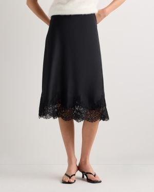 Quince Lace Skirt, Silk - Black
