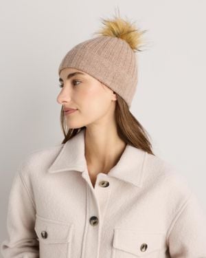 Quince Mongolian Cashmere Pom Pom Beanie - Pink