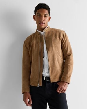 Quince 100% Suede Café Racer Jacket, Leather - Natural