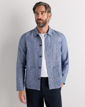Quince 100% European Linen Chore Jacket - Blue