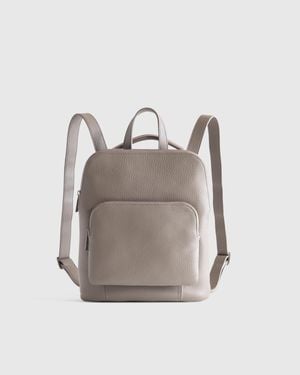 Quince Italian Leather Mini Convertible Backpack - Gray