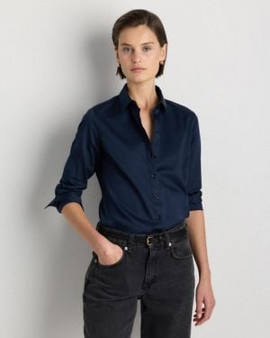 Quince Organic Stretch Cotton Tailored Shirt, Organic Cotton - Blue