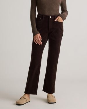 Quince Organic Stretch Corduroy Straight Leg Pants, Organic Cotton - Black