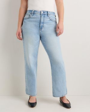 Quince Curvy Bella Stretch Relaxed Straight Jeans, Organic Cotton - Blue