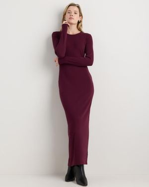 Quince Long Sleeve Knit Maxi Dress, Tencel - Purple