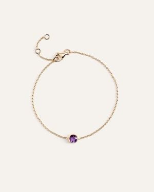 Quince 14K Birthstone Solitaire Bezel Bracelet - Natural