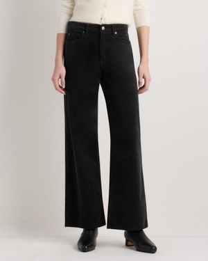 Quince Organic Stretch Corduroy Wide Leg Pants, Organic Cotton - Black