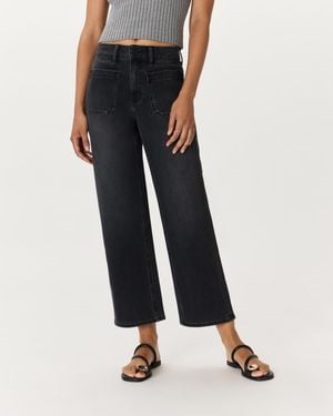 Quince Bella Stretch Patch Pocket Wide Leg Jeans, Organic Cotton - Black
