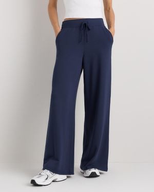 Quince Supersoft Fleece Wide Leg Pants, Lenzing Modal - Blue