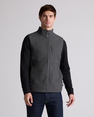 Quince Softshell Fleece-Lined Full-Zip Vest, Recycled Polyester - Gray