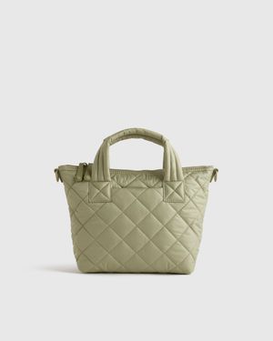 Quince Transit Quilted Small Crossbody Tote, Recycled Polyester - Green