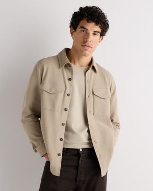 Quince Cotton Pique Knit Overshirt, Organic Cotton - Natural