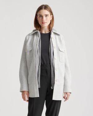 Quince 100% Merino Wool Shirt Jacket - Gray