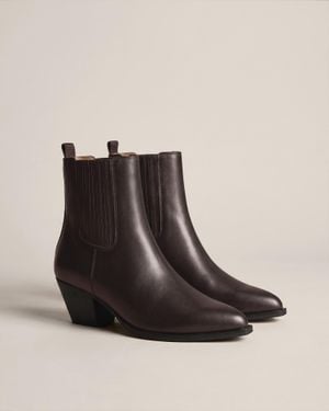 Quince Italian Leather Western Chelsea Ankle Boot - Black