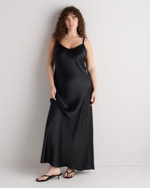 Quince Maxi Slip Dress, Silk - Black