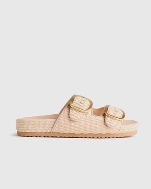 Quince Raffia Double Buckle Sandal - Natural