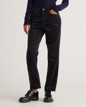 Quince Organic Stretch Corduroy Straight Leg Pants, Organic Cotton - Black