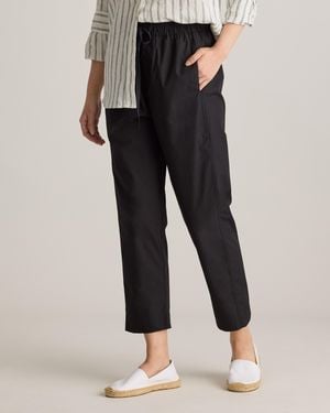 Quince Poplin Pull-On Pants, Organic Cotton - Black