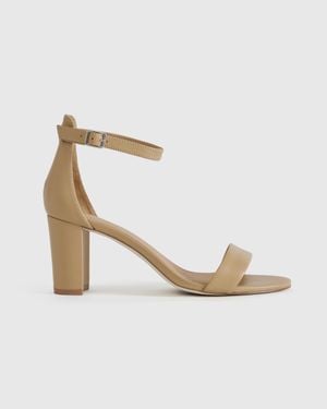 Quince Italian Leather 65Mm Block Heel - White