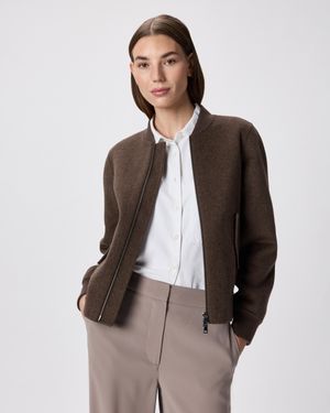 Quince Double-Faced Merino Wool Bomber Jacket - Brown